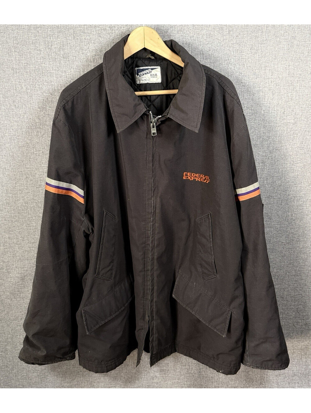 Vintage Federal Express FedEx Stan Herman R&R Uniforms Quilted Work Jacket 3XL